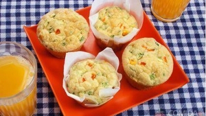 Muffin de arroz integral com legumes